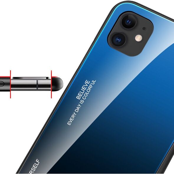 Hurtel Gradient Glass etui pokrowiec nakładka ze szkła hartowanego iPhone 12 mini czarno-czerwony 8588896 9111201911239