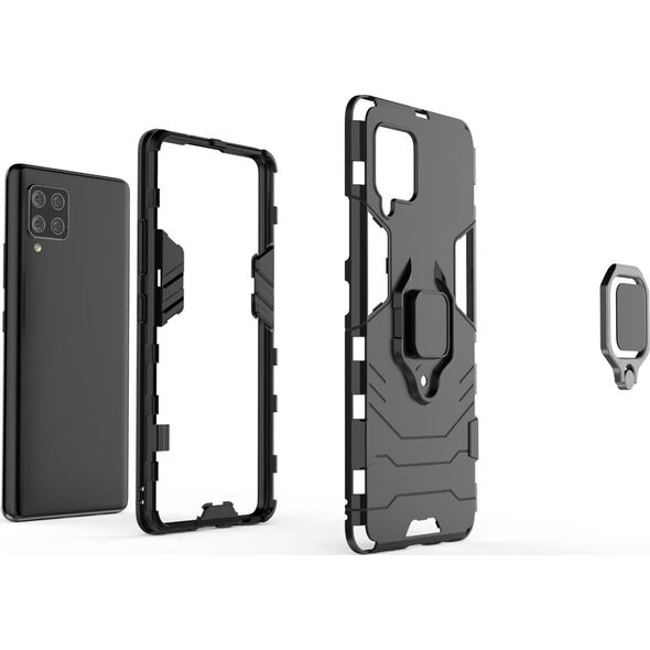 Hurtel Ring Armor pancerne hybrydowe etui pokrowiec + magnetyczny uchwyt Samsung Galaxy A42 5G czarny 8588901 9111201915473