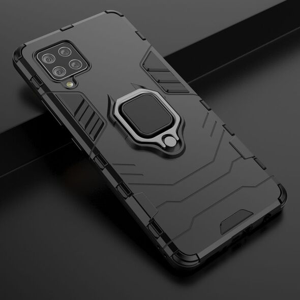 Hurtel Ring Armor pancerne hybrydowe etui pokrowiec + magnetyczny uchwyt Samsung Galaxy A42 5G czarny 8588901 9111201915473