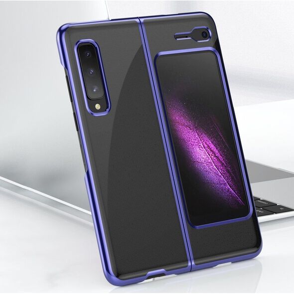 Hurtel Plating Case hard case pokrowiec etui z metaliczną ramką Samsung Galaxy Fold niebieski 8589000 9111201930988