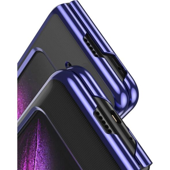 Hurtel Plating Case hard case pokrowiec etui z metaliczną ramką Samsung Galaxy Fold niebieski 8589000 9111201930988