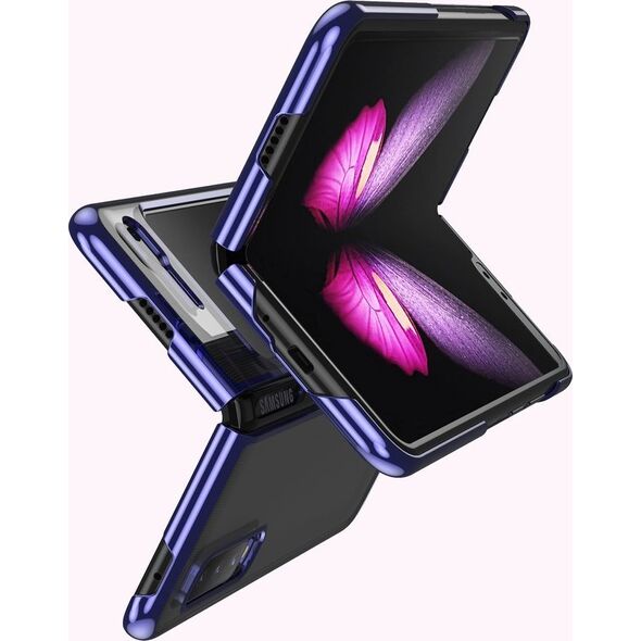 Hurtel Plating Case hard case pokrowiec etui z metaliczną ramką Samsung Galaxy Fold niebieski 8589000 9111201930988