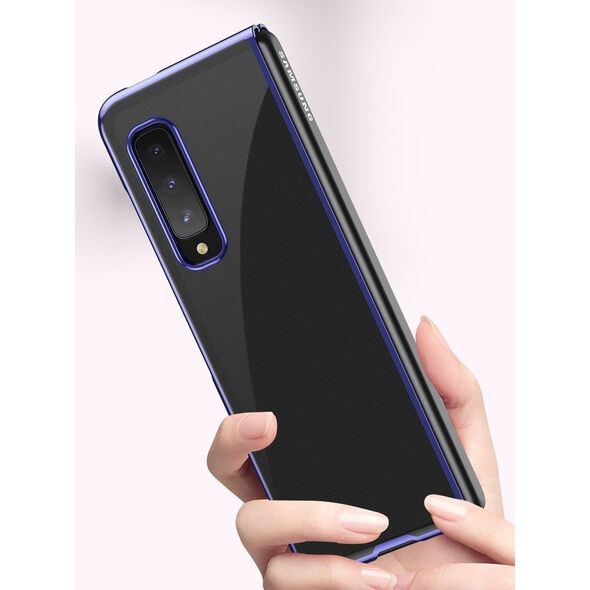 Hurtel Plating Case hard case pokrowiec etui z metaliczną ramką Samsung Galaxy Fold niebieski 8589000 9111201930988