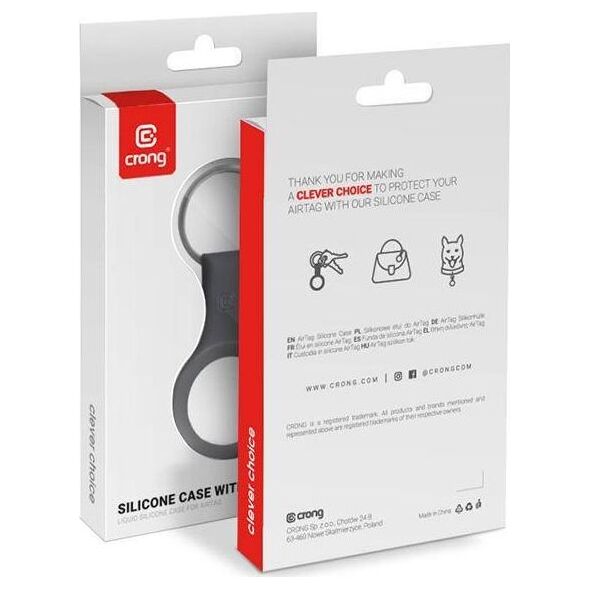 Crong Crong Silicone Case with Key Ring Brelok do Apple AirTag (czarny) 8603903 5907731987905