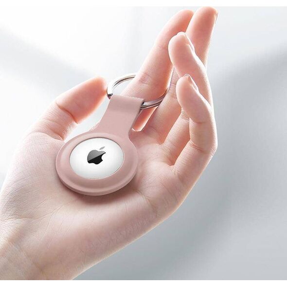Crong Crong Silicone Case with Key Ring Brelok do Apple AirTag (piaskowy róż) 8603906 5907731987936