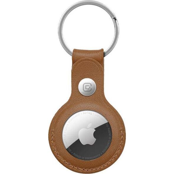 Crong Crong Leather Case with Key Ring Skórzany brelok do Apple AirTag (brązowy) 8603908 5907731987950