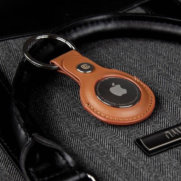 Crong Crong Leather Case with Key Ring Skórzany brelok do Apple AirTag (brązowy) 8603908 5907731987950