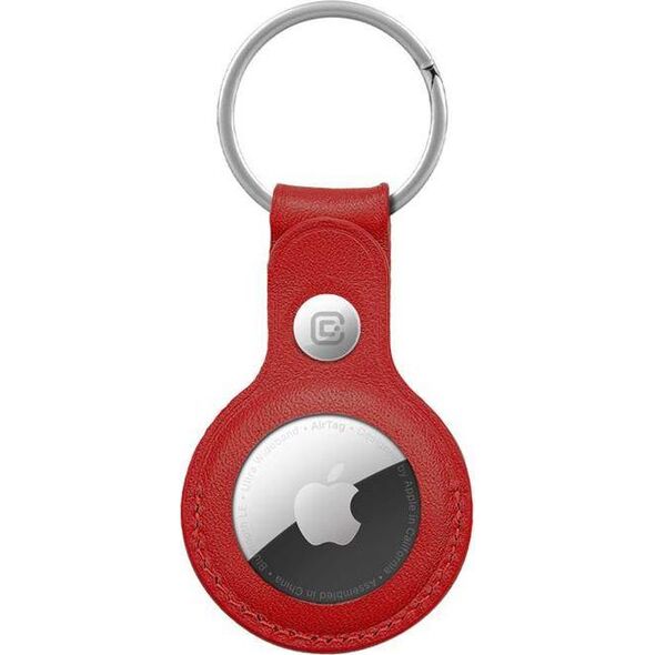 Crong Crong Leather Case with Key Ring Skórzany brelok do Apple AirTag (czerwony) 8603910 5907731987974
