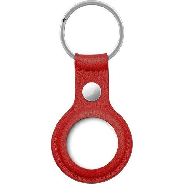 Crong Crong Leather Case with Key Ring Skórzany brelok do Apple AirTag (czerwony) 8603910 5907731987974