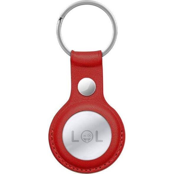 Crong Crong Leather Case with Key Ring Skórzany brelok do Apple AirTag (czerwony) 8603910 5907731987974