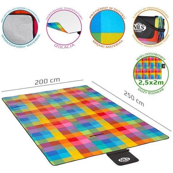 Nils Extreme NC2221 KOC PIKNIKOWY MULTI 250x200 CM PE + ALU NILS CAMP 8610383 5907695546316