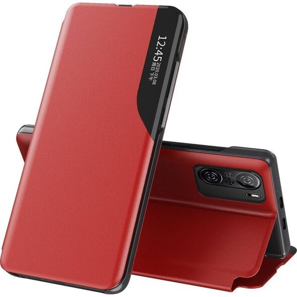 Hurtel Eco Leather View Case elegancki futerał etui z klapką i funkcją podstawki Xiaomi Redmi K40 Pro+ / K40 Pro / K40 / Poco F3 czerwony 8616301 9111201931084