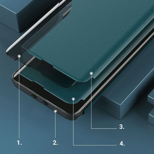 Hurtel Eco Leather View Case elegancki futerał etui z klapką i funkcją podstawki Xiaomi Redmi K40 Pro+ / K40 Pro / K40 / Poco F3 czerwony 8616301 9111201931084