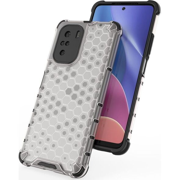 Hurtel Honeycomb etui pancerny pokrowiec z żelową ramką Xiaomi Redmi K40 Pro+ / K40 Pro / K40 / Poco F3 czerwony 8616363 9111201932128
