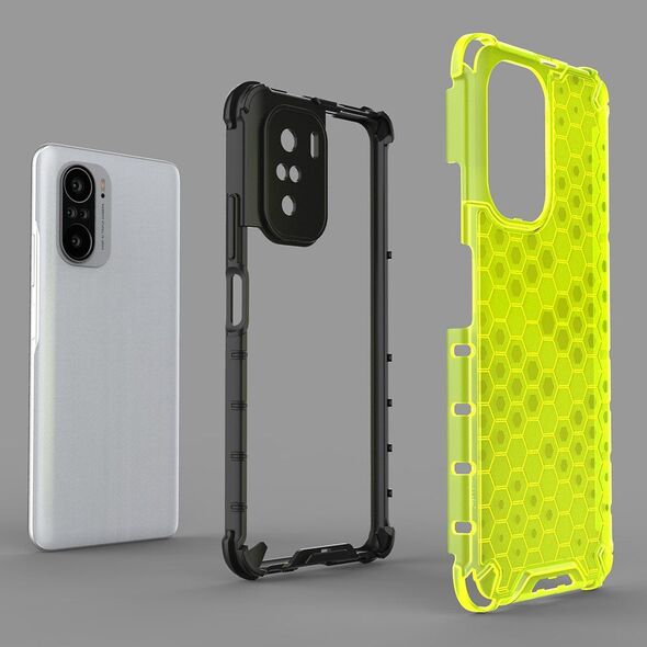 Hurtel Honeycomb etui pancerny pokrowiec z żelową ramką Xiaomi Redmi K40 Pro+ / K40 Pro / K40 / Poco F3 przezroczysty 8616364 9111201932135