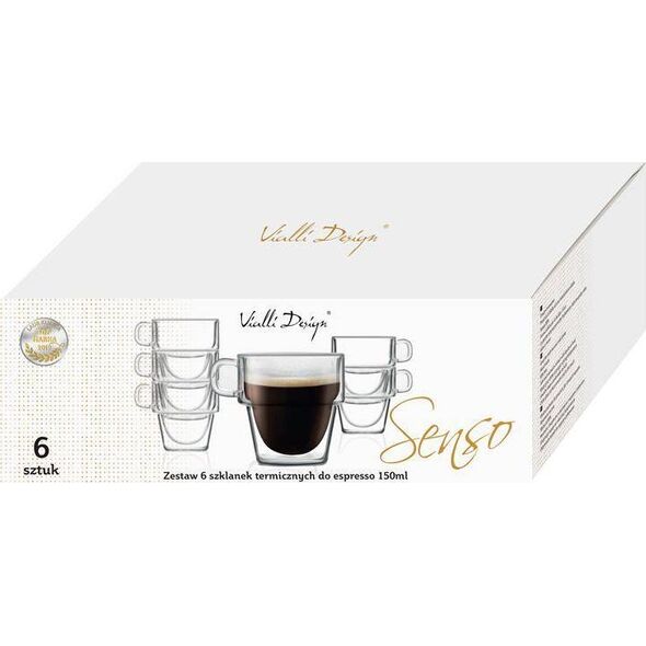 Vialli Design Szklanki termiczne do espresso 6szt. 150ml Senso 27435 8626313 5901638727435