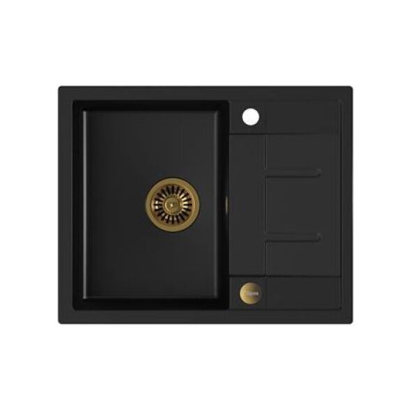 Zlewozmywak Quadron MORGAN 116 GraniteQ VERY BLACK - czarny mat / złoty 8648333 5903242537813
