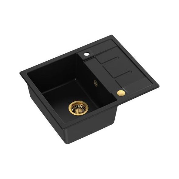 Zlewozmywak Quadron MORGAN 116 GraniteQ VERY BLACK - czarny mat / złoty 8648333 5903242537813