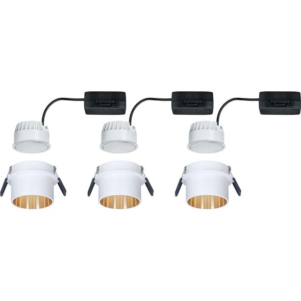 Paulmann Zestaw oprawa Coin 3St.dimm LED 3x6W 2700K 230V biała/złota 8680175 4000870933817