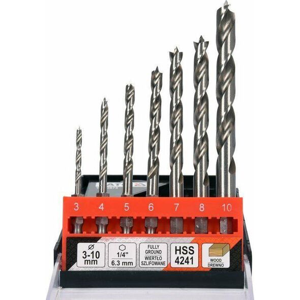 Wiertło Yato YATO ZESTAW WIERTEŁ SPIRALNYCH DO DREWNA 3-10mm HEX YT-33873 8686260 5906083064784
