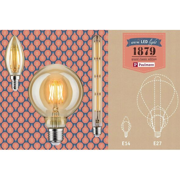 Paulmann Źródło LED Vintage Kropla 2W E14 230V Złoty 1700K 8686831 4000870285251