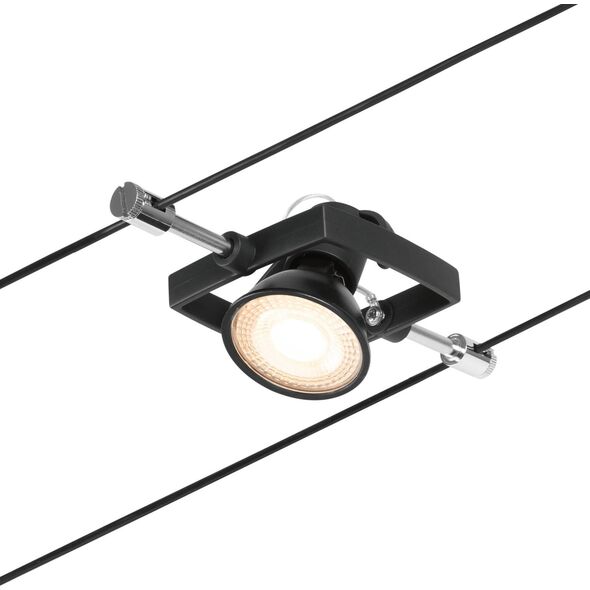 Paulmann Wire zestaw MacII max5x10W GU5,3 Czarny mat/Chrom 12V DC 60VA Metal/ Tworzywo sztuczne 8687272 4000870944349