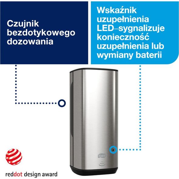 Dozownik do mydła Tork Tork Intuition Automatyczny dozownik do mydła w piance Stalowy 8696912 7322540782318