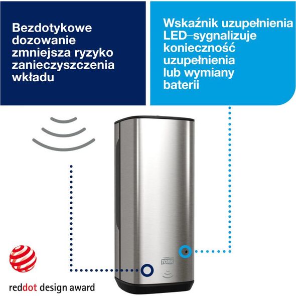 Dozownik do mydła Tork Tork Intuition Automatyczny dozownik do mydła w piance Stalowy 8696912 7322540782318