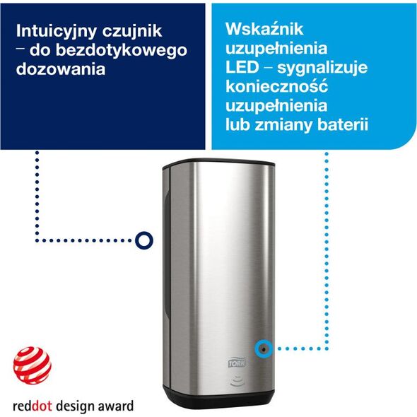 Dozownik do mydła Tork Tork Intuition Automatyczny dozownik do mydła w piance Stalowy 8696912 7322540782318