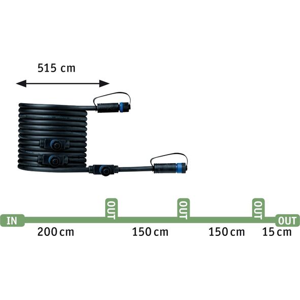 Paulmann Outdoor Plug & Shine Spotlight Sting zestaw podstawowy IP67 3000K 3x6W 24V ściemniany 8718033 4000870936962