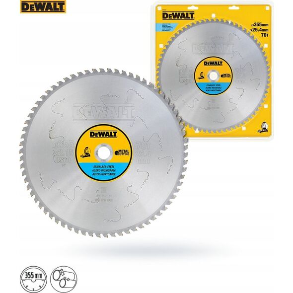 Dewalt dewalt akcesoria 355x25.4 70t sless steel stationary 8718377 5035048093399