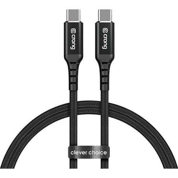 Kabel USB Crong USB-C - USB-C 1.5 m Czarny (CRG-AL15USCC-BLK) 8764316 5907731987431