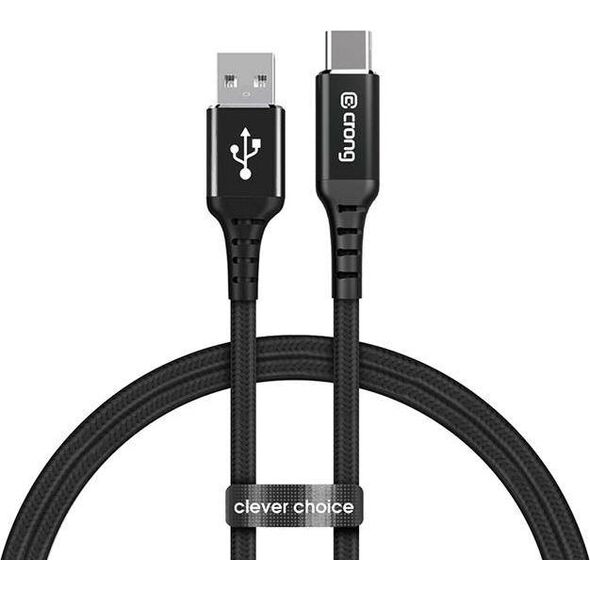 Kabel USB Crong USB-A - USB-C 1.5 m Czarny (CRG-AL15USAC-BLK) 8764317 5907731987448