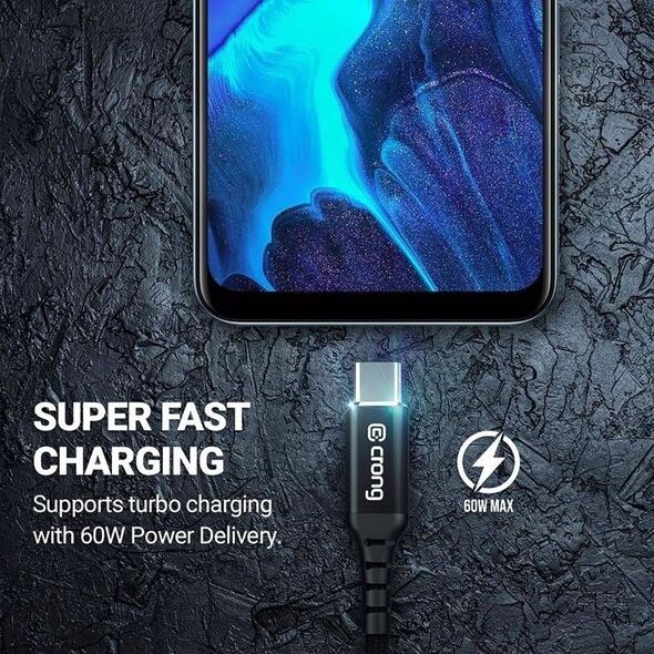 Kabel USB Crong USB-A - USB-C 1.5 m Czarny (CRG-AL15USAC-BLK) 8764317 5907731987448