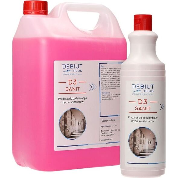 Debiut Plus Professional Debiut Plus Professional D3 Sanit - Preparat do codziennego mycia sanitariatów - 1 l 8860196 5907662640672