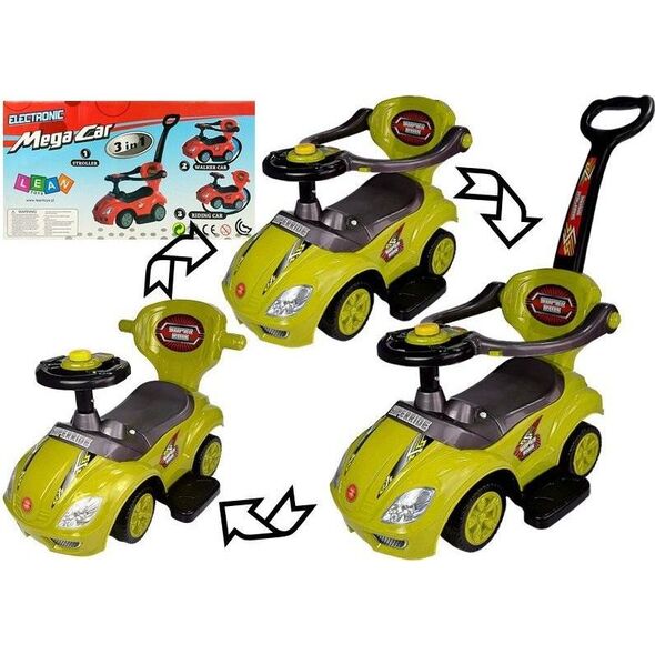 Lean Sport Jeździk z Pchaczem Mega Car 3w1 Żółty 8898798 5908275994787