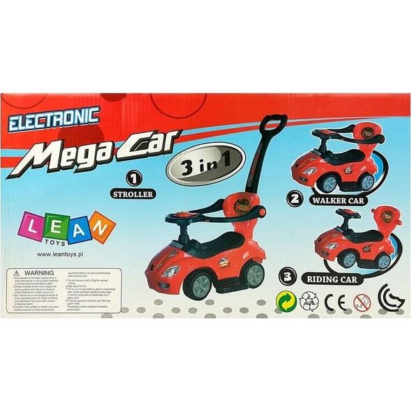 Lean Sport Jeździk z Pchaczem Mega Car 3w1 Żółty 8898798 5908275994787