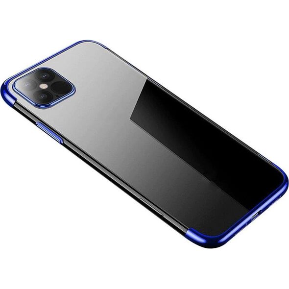 Hurtel Clear Color case żelowy pokrowiec etui z metaliczną ramką Samsung Galaxy S21+ 5G (S21 Plus 5G) niebieski 8950403 9111201938663