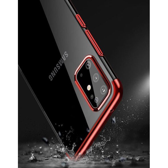 Hurtel Clear Color case żelowy pokrowiec etui z metaliczną ramką Samsung Galaxy A72 4G niebieski 8950447 9111201939189