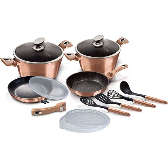 Berlinger Haus Zestaw Garnków Granitowych Berlinger Haus Bh-7058 Rose Gold 13 Elem.! 9010744 5999108428357