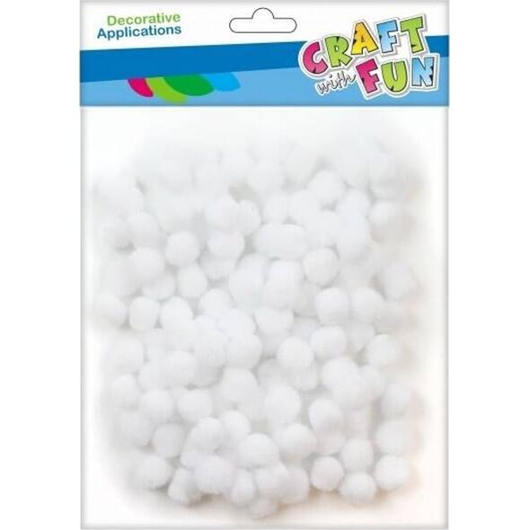 Craft with Fun OZDOBA DEK POMPON 120SZT/1CM BIEL CF PBH 12/144 9048601 5908275112990