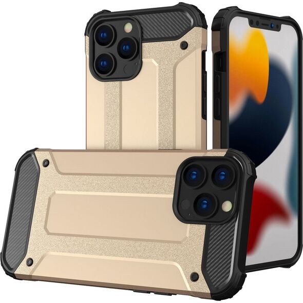Hurtel Hybrid Armor pancerne hybrydowe etui pokrowiec iPhone 13 Pro Max złoty 9087301 9111201944954