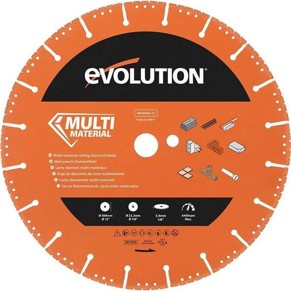 Evolution Tarcza diamentowa segmentowa Evolution MD300SEG-CS 300mm do cięcia wielu materiałów 9295418 849713091604