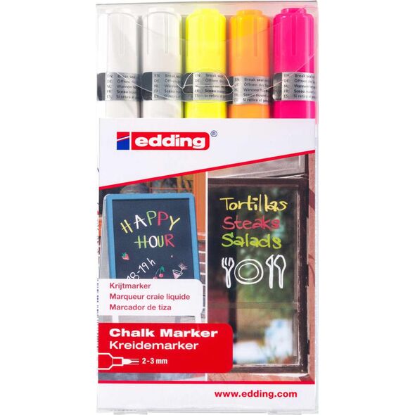 Edding Markery kredowe, 5 szt., kolorowe 9318611 4004764963690