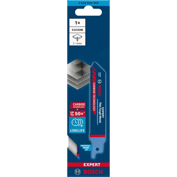 Bosch Brzeszczot do piły szablastej EXPERT 'Thin Tough Metal' S 522 EHM, 1 szt. 9356048 4059952534497