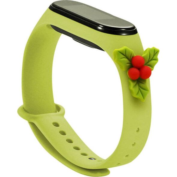 Hurtel Strap Xmas opaska do Xiaomi Mi Band 4 / Mi Band 3 świąteczny silikonowy pasek bransoletka zielony (jemioła) 9386814 9145576220740