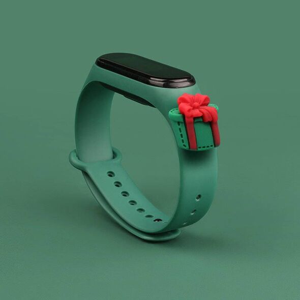Hurtel Strap Xmas opaska do Xiaomi Mi Band 4 / Mi Band 3 świąteczny silikonowy pasek bransoletka ciemnozielony (prezent) 9386819 9145576220795