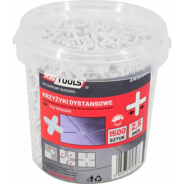 AWTools AWTOOLS KRZYŻYKI DYSTANSOWE 2,0mm / 1500szt. WIADERKO AW303553 9399092 5903678607470