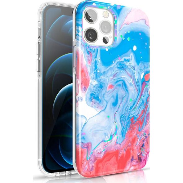 Kingxbar Kingxbar Watercolour Series kolorowe etui do iPhone 12 Pro Max niebieskoróżowy 9405195 6959003511294