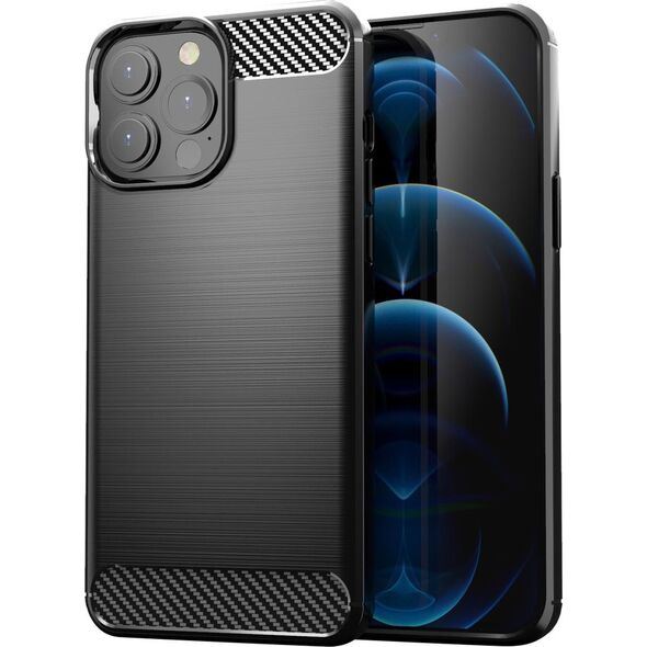 Hurtel Carbon Case elastyczne etui pokrowiec iPhone 13 Pro Max czarny 9405212 9145576212509